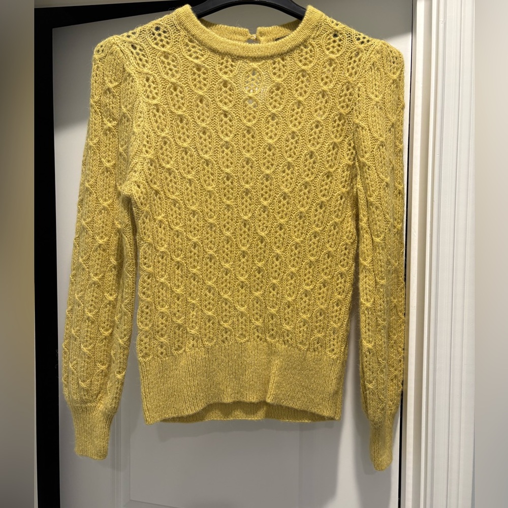 J. Crew Yellow Pointelle Knit Sweater